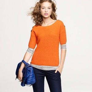 J Crew Orange Button Box Sweater Alpaca Wool Top